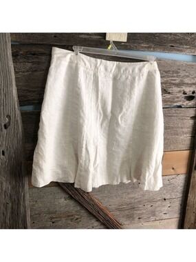 Dalia Plus Size 18 White Linen Skirt